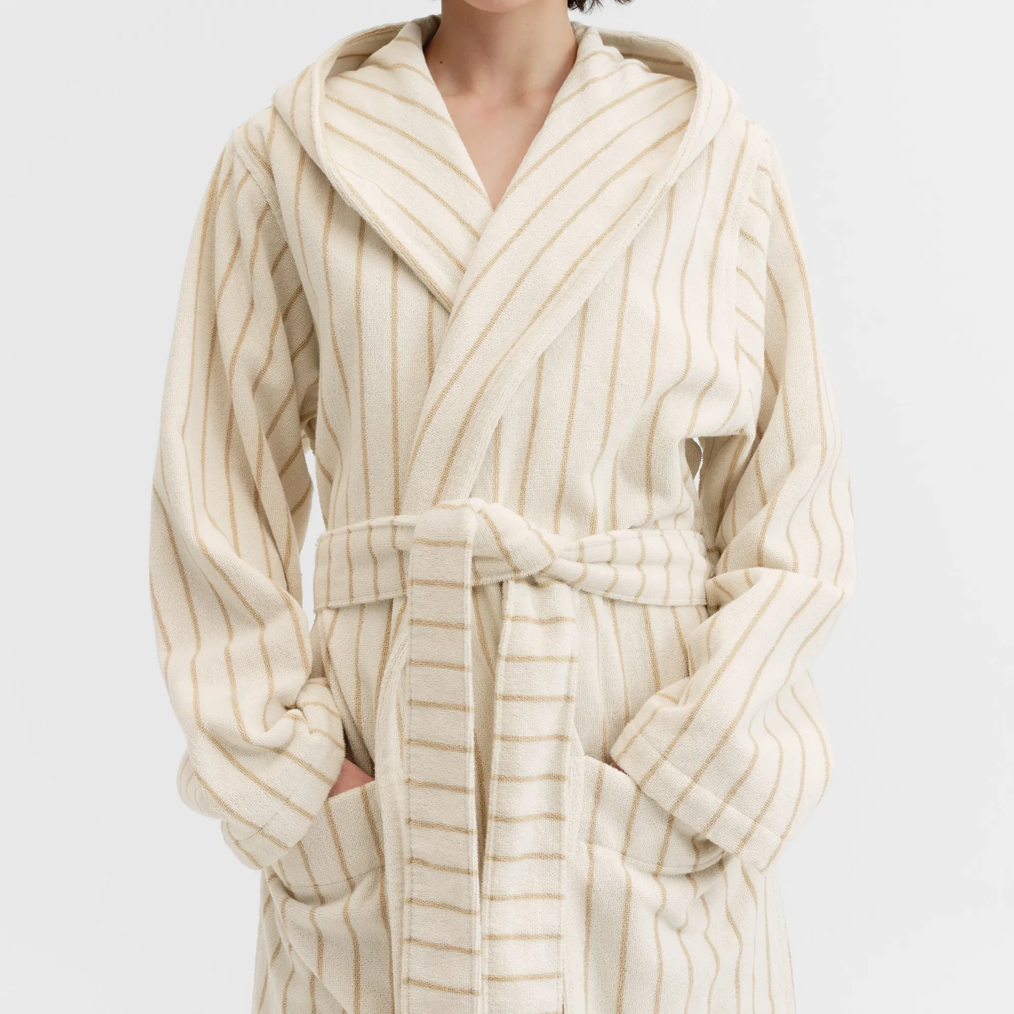 Hooded Sienna Stripes badekåpe - 6