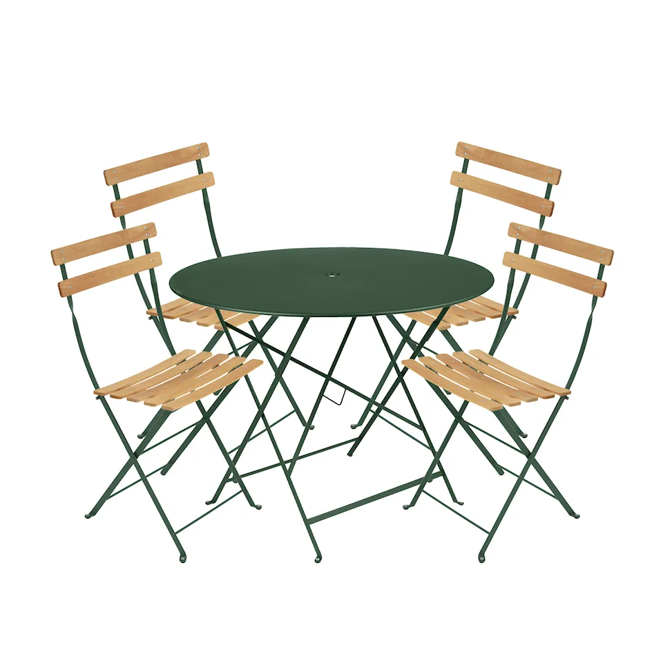 Bistro spisegruppe Ø96cm & 4 tre stoler