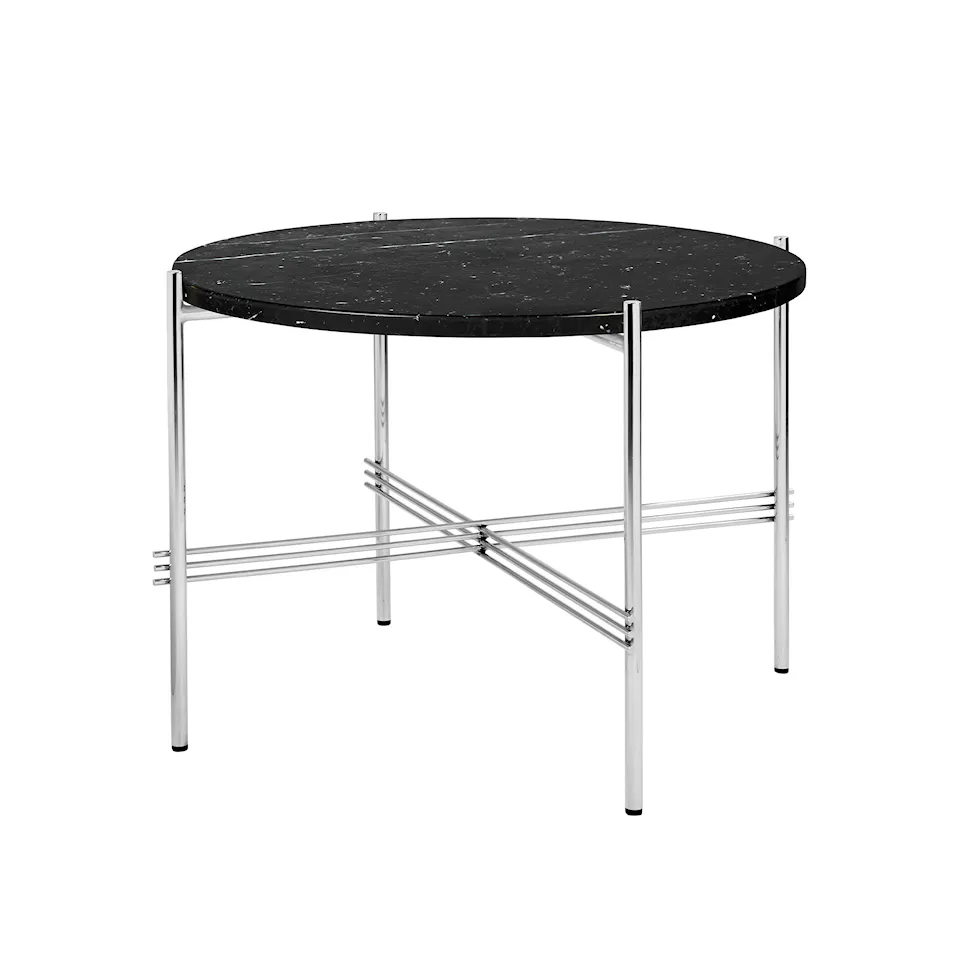 TS Coffee Table - Round, Ø55 Polished Steel Base