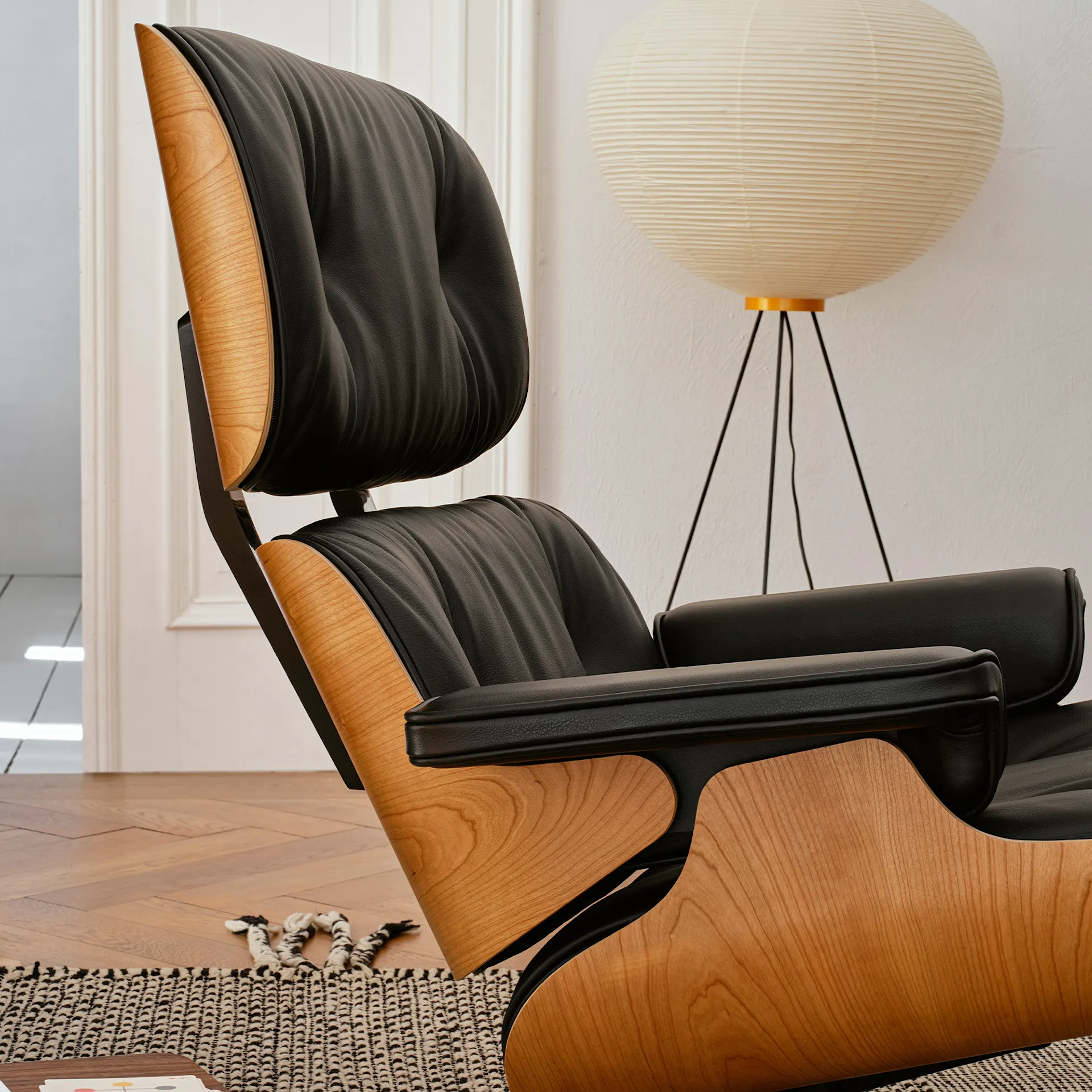 Eames Lounge Chair Black-pigmented Walnut Polished/Black lenestol - Vitra - Charles & Ray Eames - NO GA