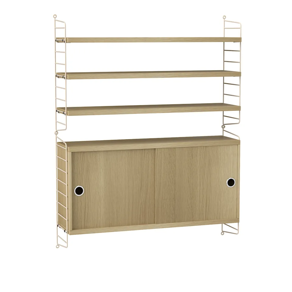 Stue hyllesystem I eik/beige