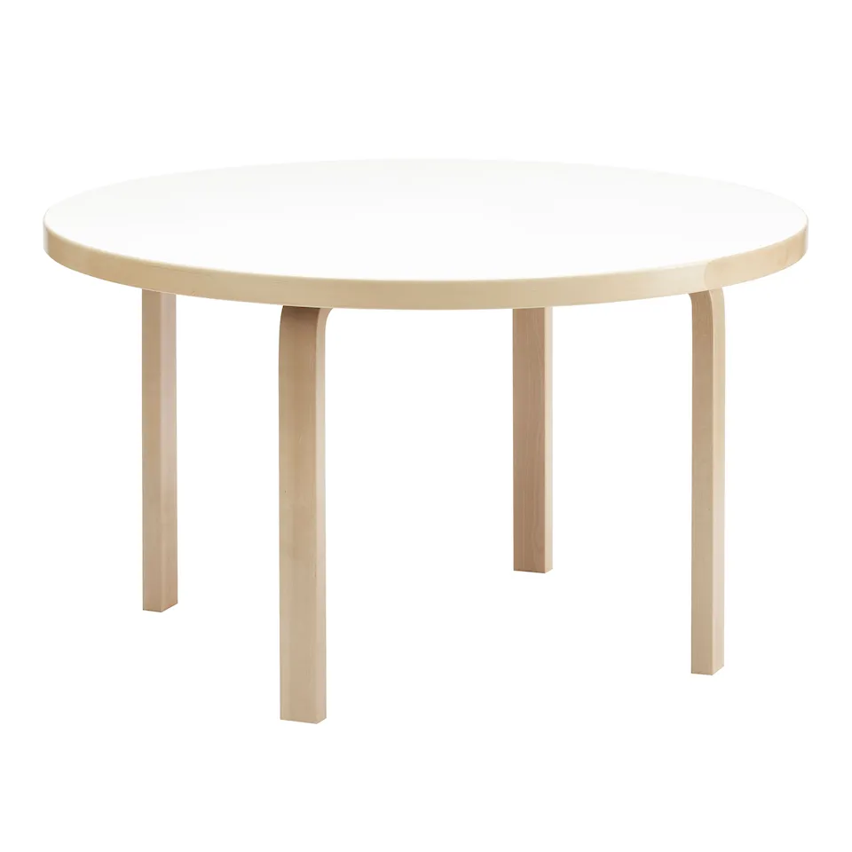 Aalto Table 91, White laminate, Clear lacquered