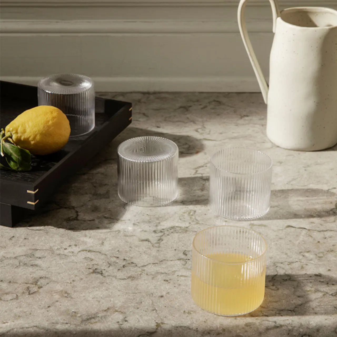 Ripple Low drikkeglass 4-pakning