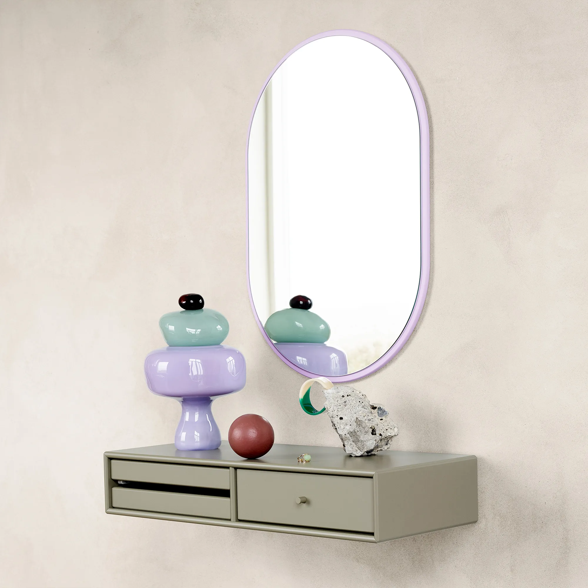 Look Oval Mirror - Suspension Rail - 3