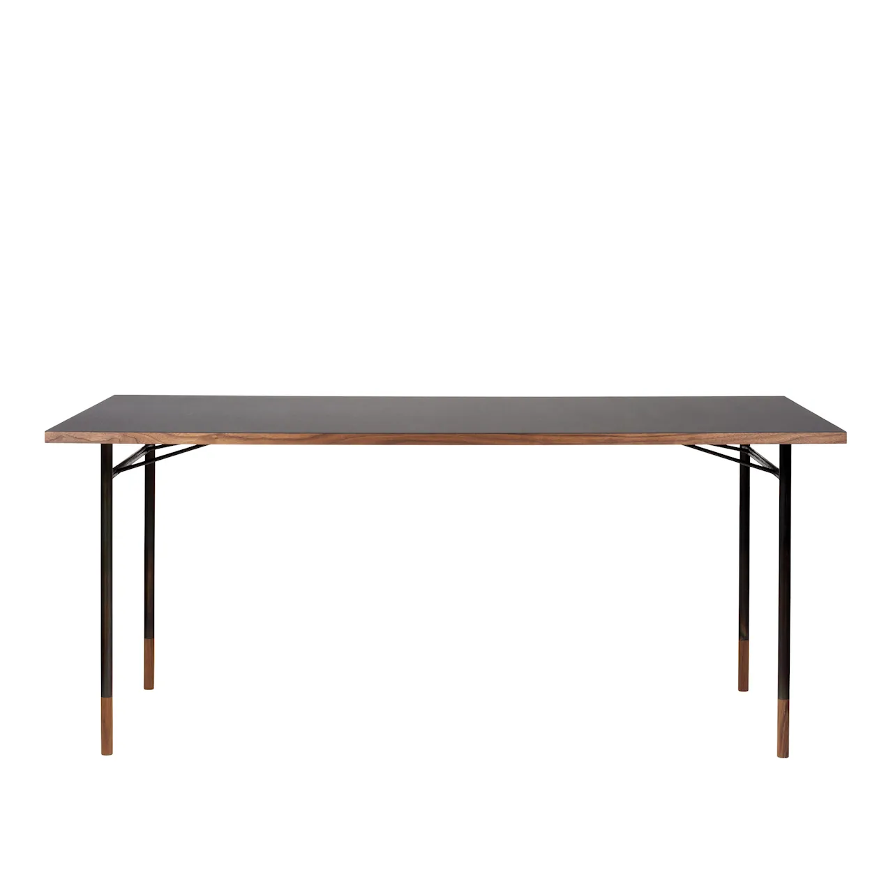 Nyhavn skrivebord uten skuffer Walnut Black Steel