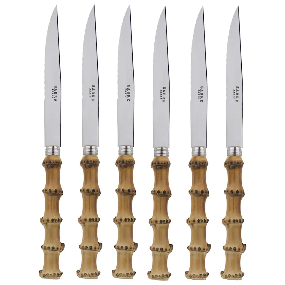 Panda Light Bamboo biffkniver 6-pakning