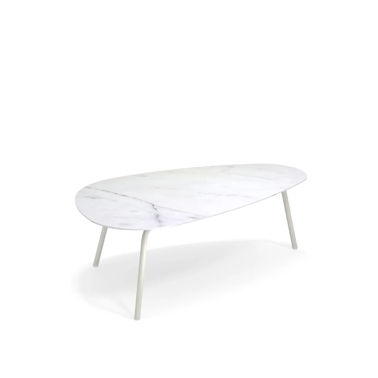 Terramare Large Coffee Table, Frame: Corten, Top: Porcelain Stoneware, Statuario White