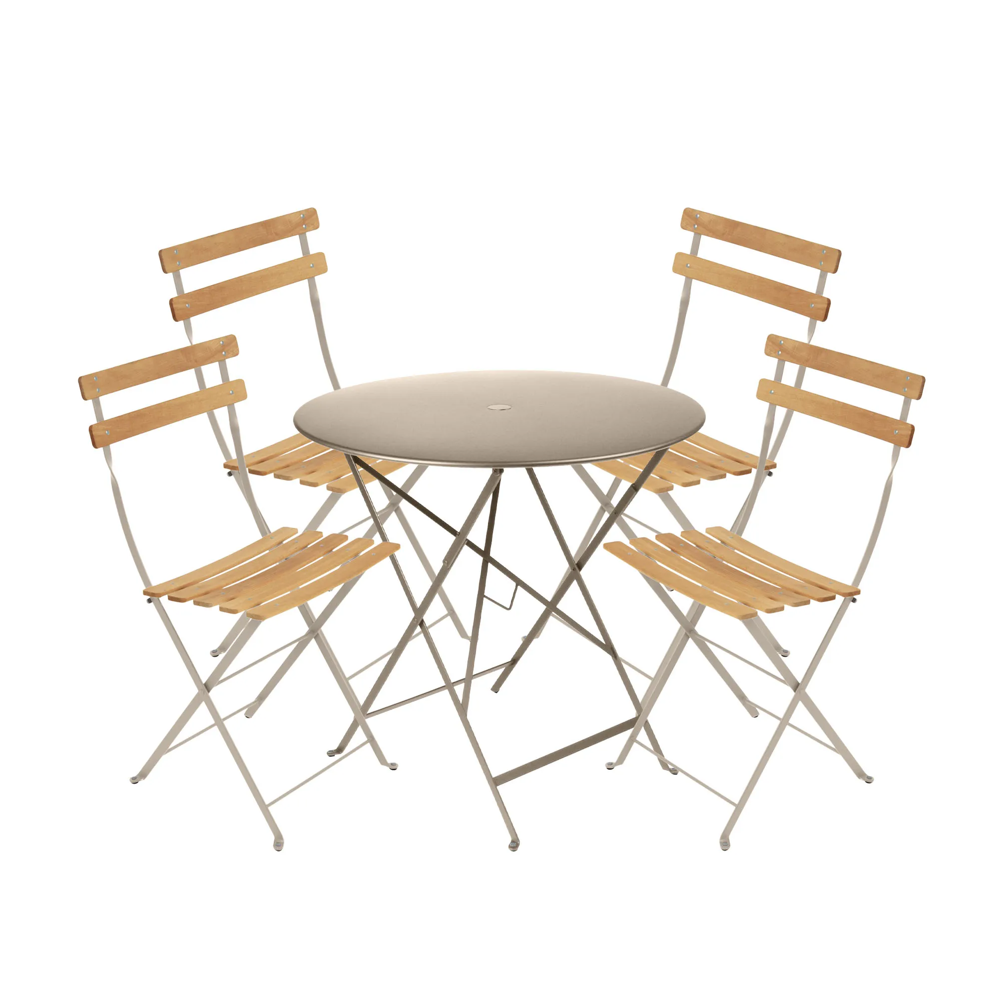 Bistro spisegruppe bord 77cm & 4 tre stoler - 1