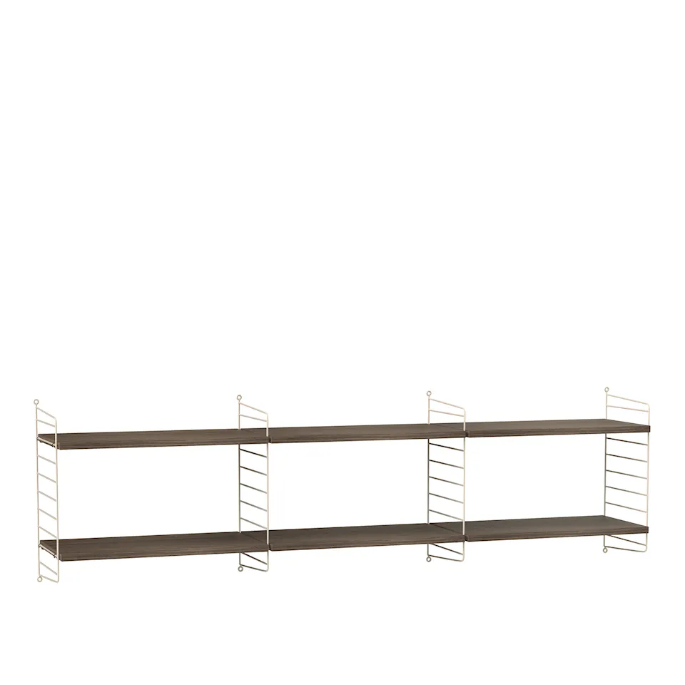 Stue hyllesystem O valnøtt/beige