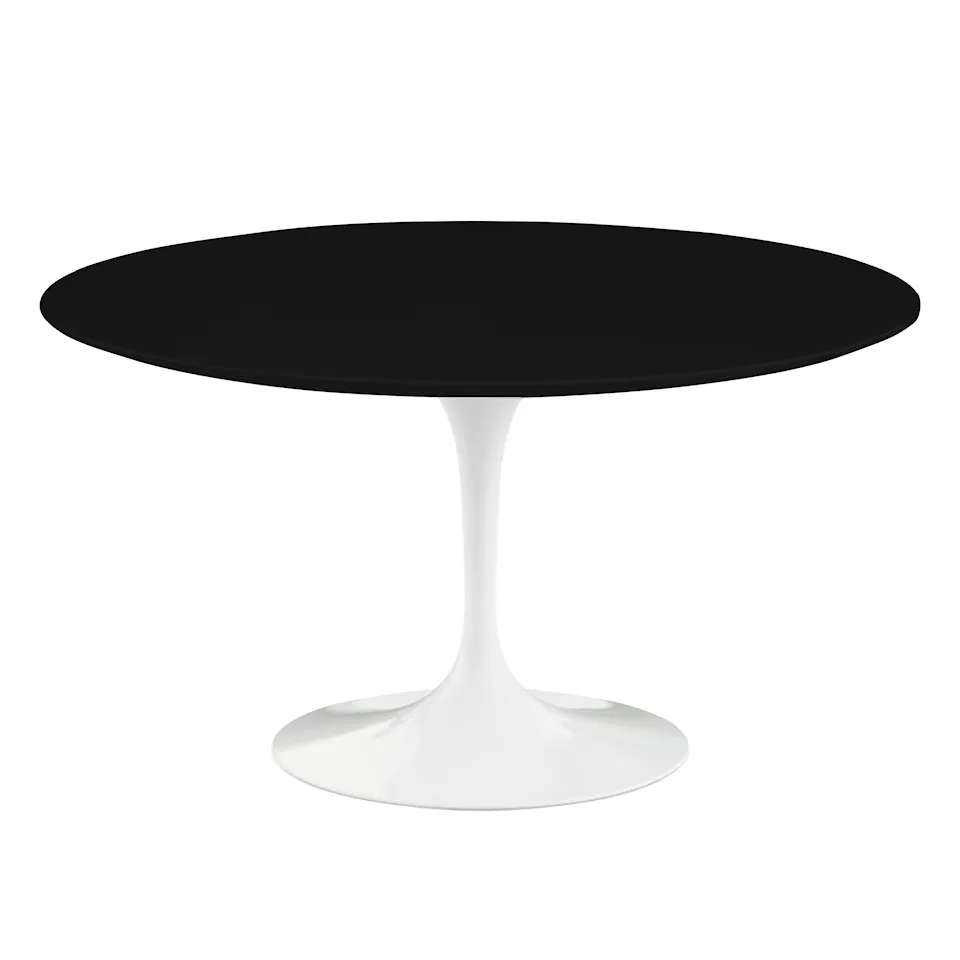 Saarinen Round Table - Dining table, Ø 137 cm, White frame, Black laminate top