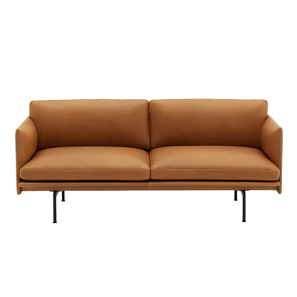Outline 2-seters sofa svart understell