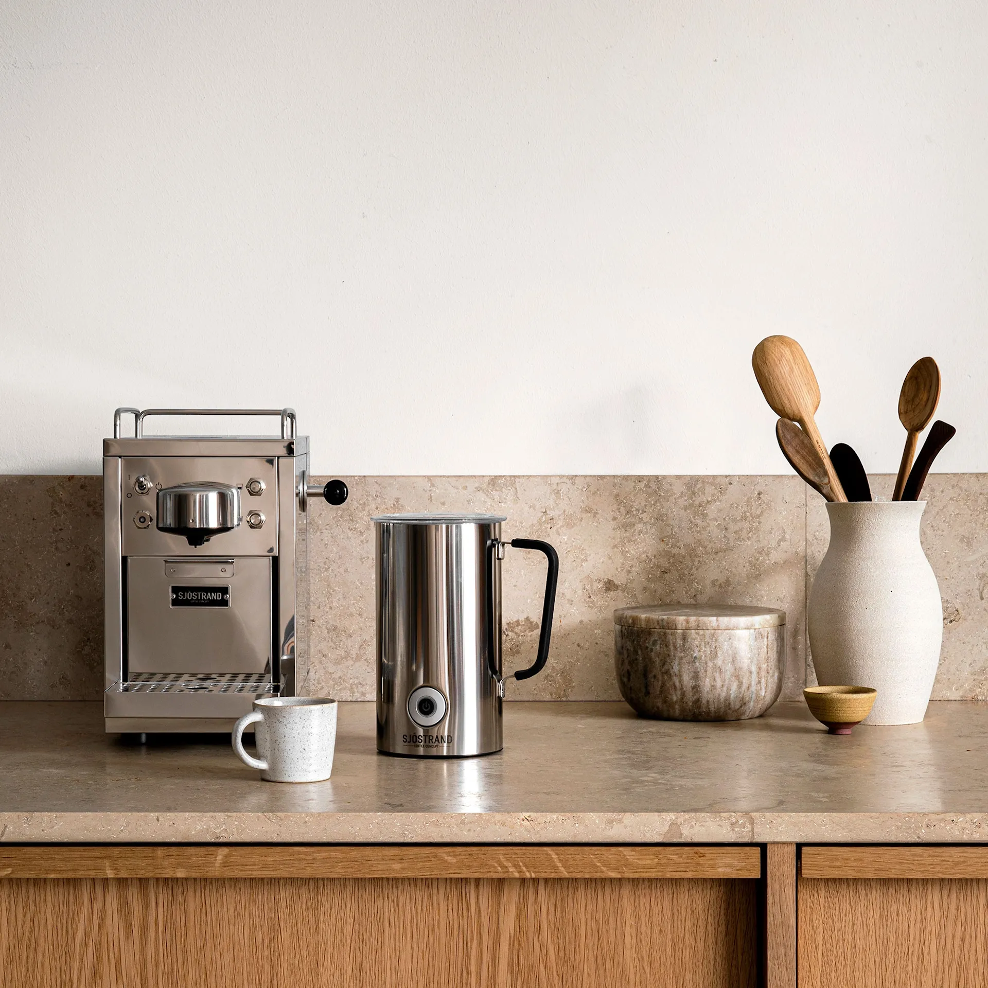 The Original Espresso Capsule Machine Rustfritt Stål + Milk Frother - Sjöstrand Coffee Concept - NO GA