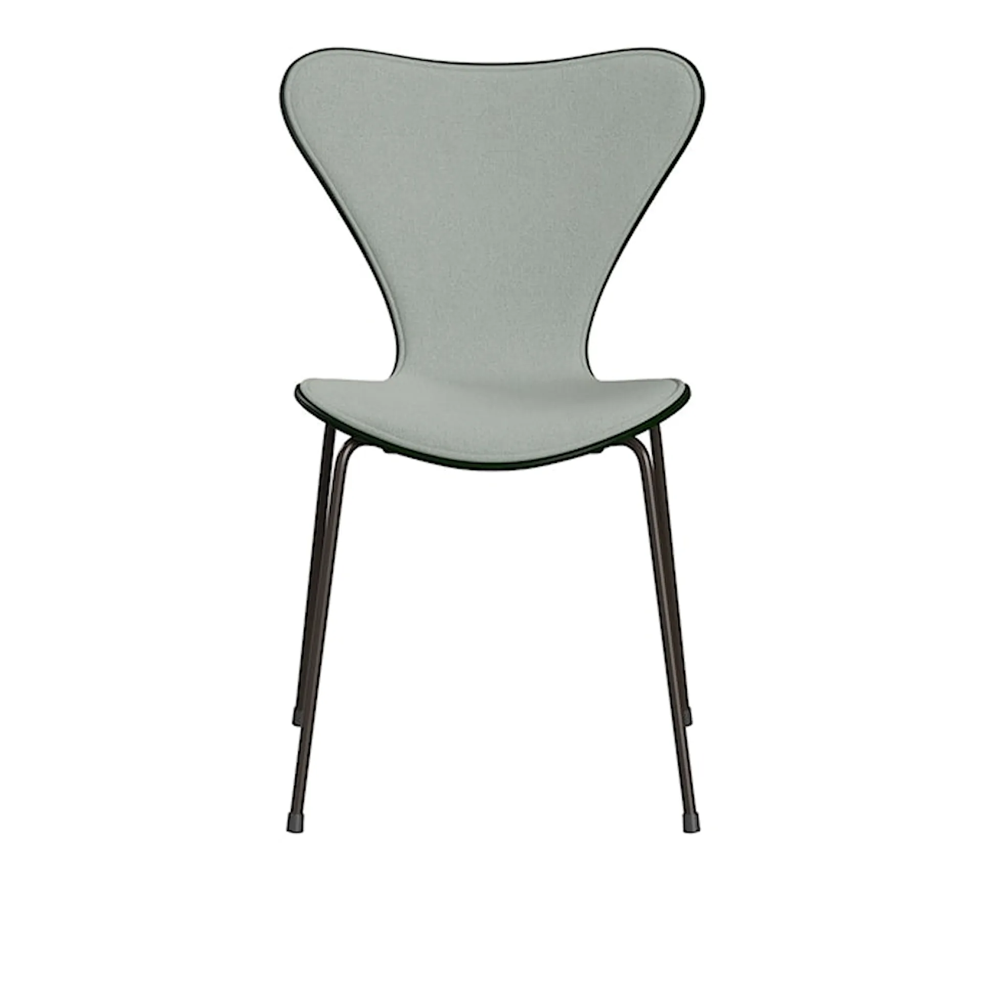 Series 7 stol 3107 heltrukket stoff stålram brun bronse - Fritz Hansen - Arne Jacobsen - NO GA