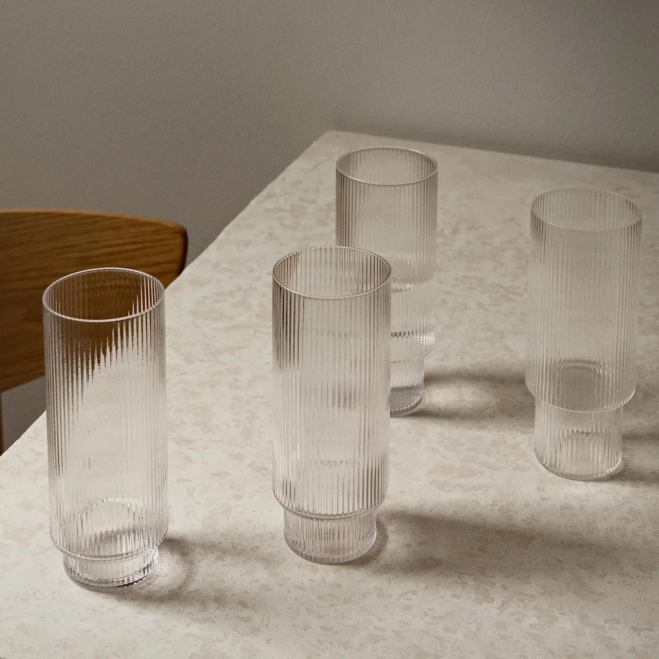 Ripple longdrinkglass 4-pakning
