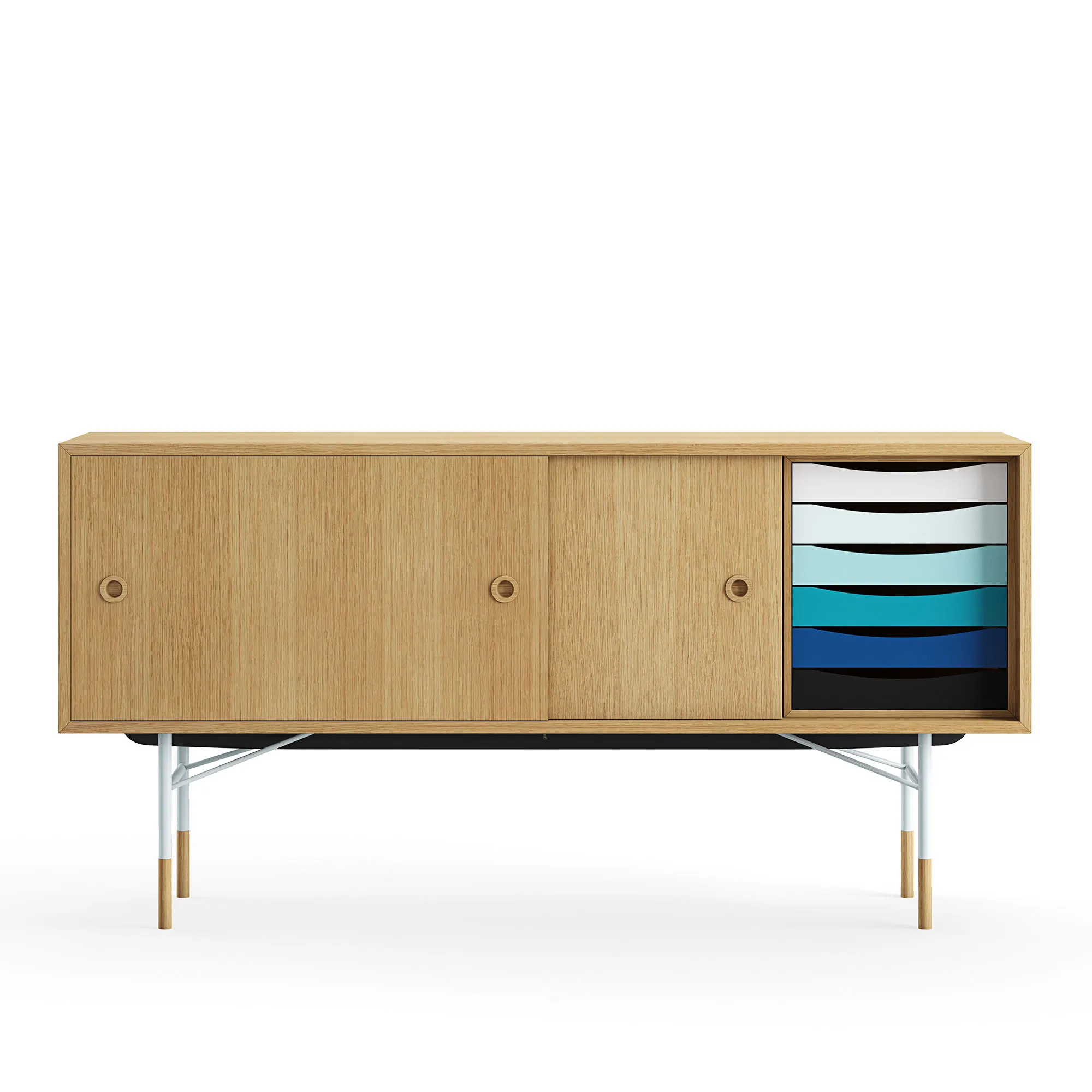 Sideboard Cold med lådor Dark oiled oak Veneer - 1