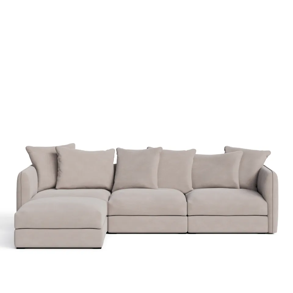 Pavarotti 3-Seater with Ottoman - Shadow Beige