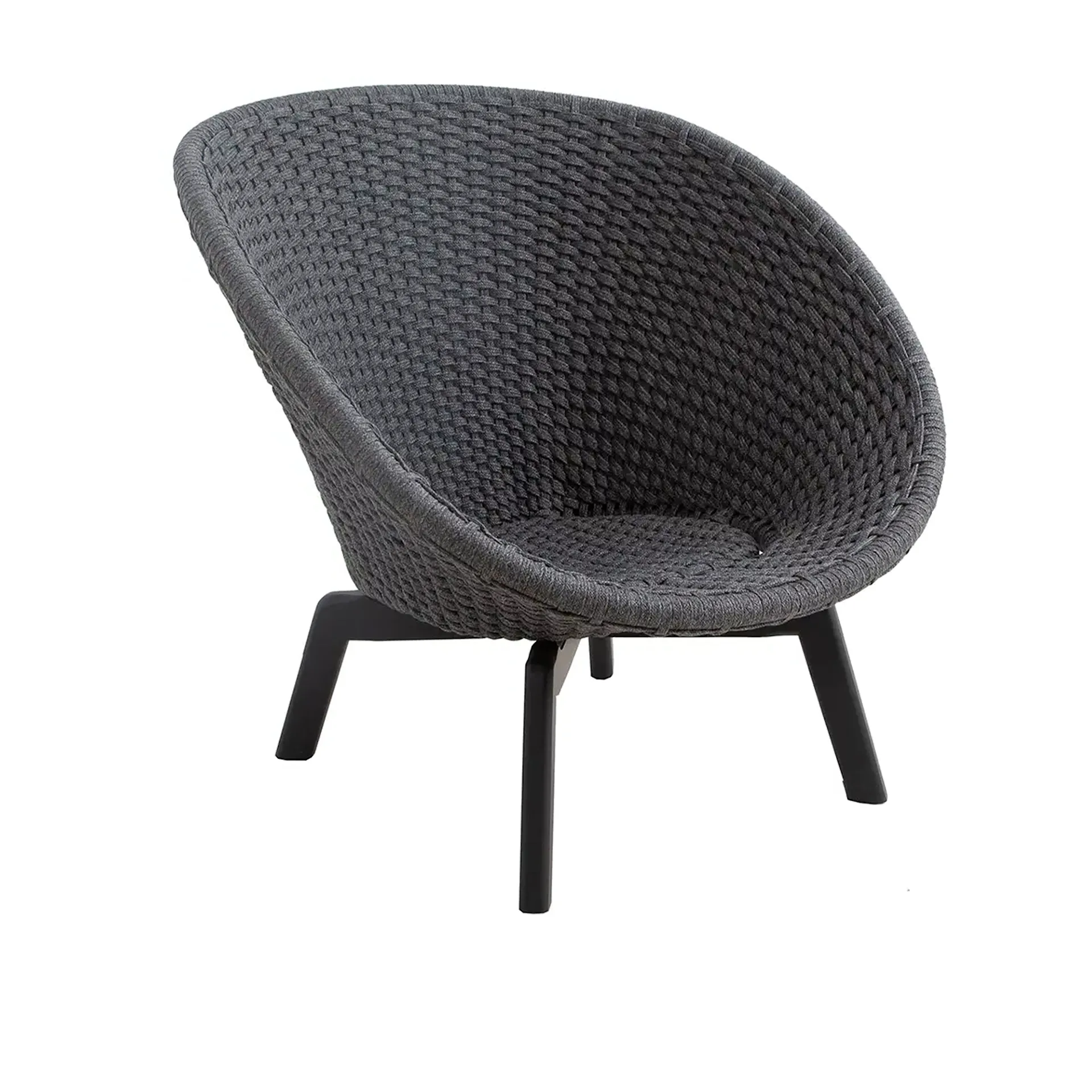 Peacock Lounge Chair Dark Grey - Cane-Line - NO GA