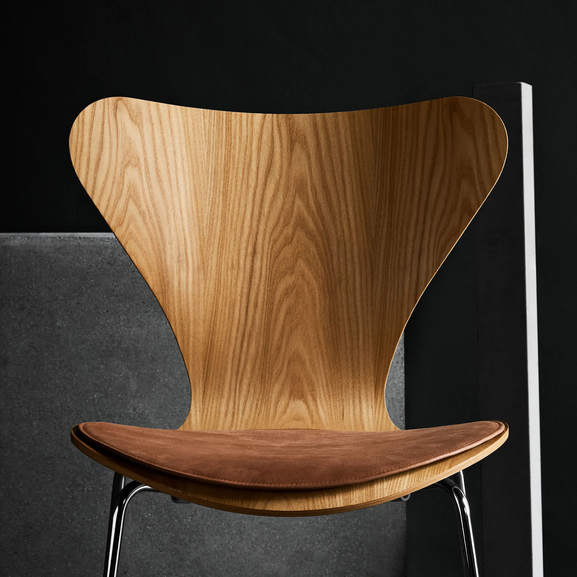 Series 7 stol 3107 trefiner stålram krom - Fritz Hansen - Arne Jacobsen - NO GA