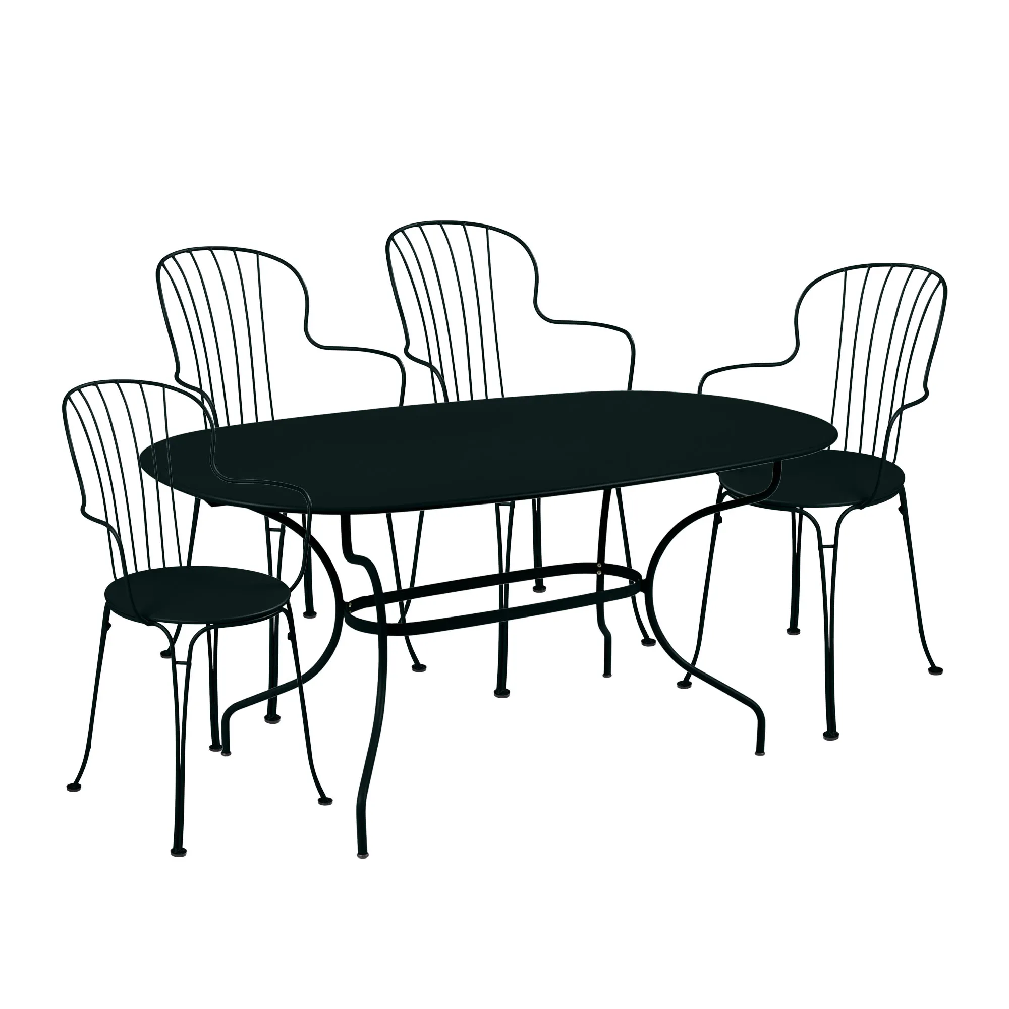 Opera+ spisegruppe ovlat bord & 4 karmstoler - 1