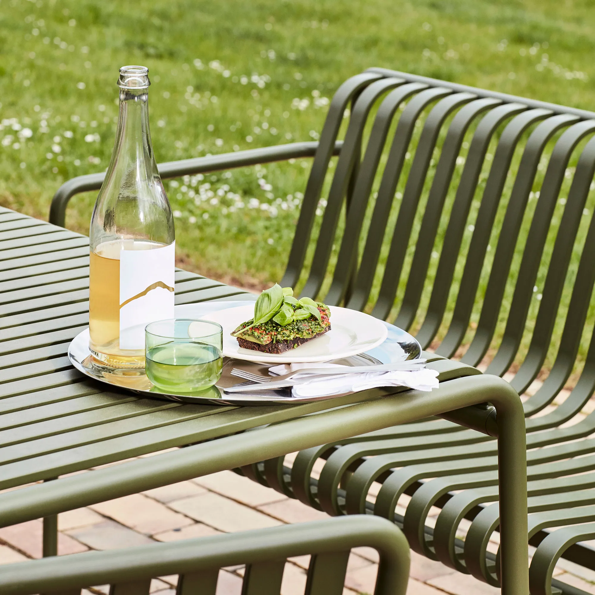 Palissade Dining benk med armlener - 4