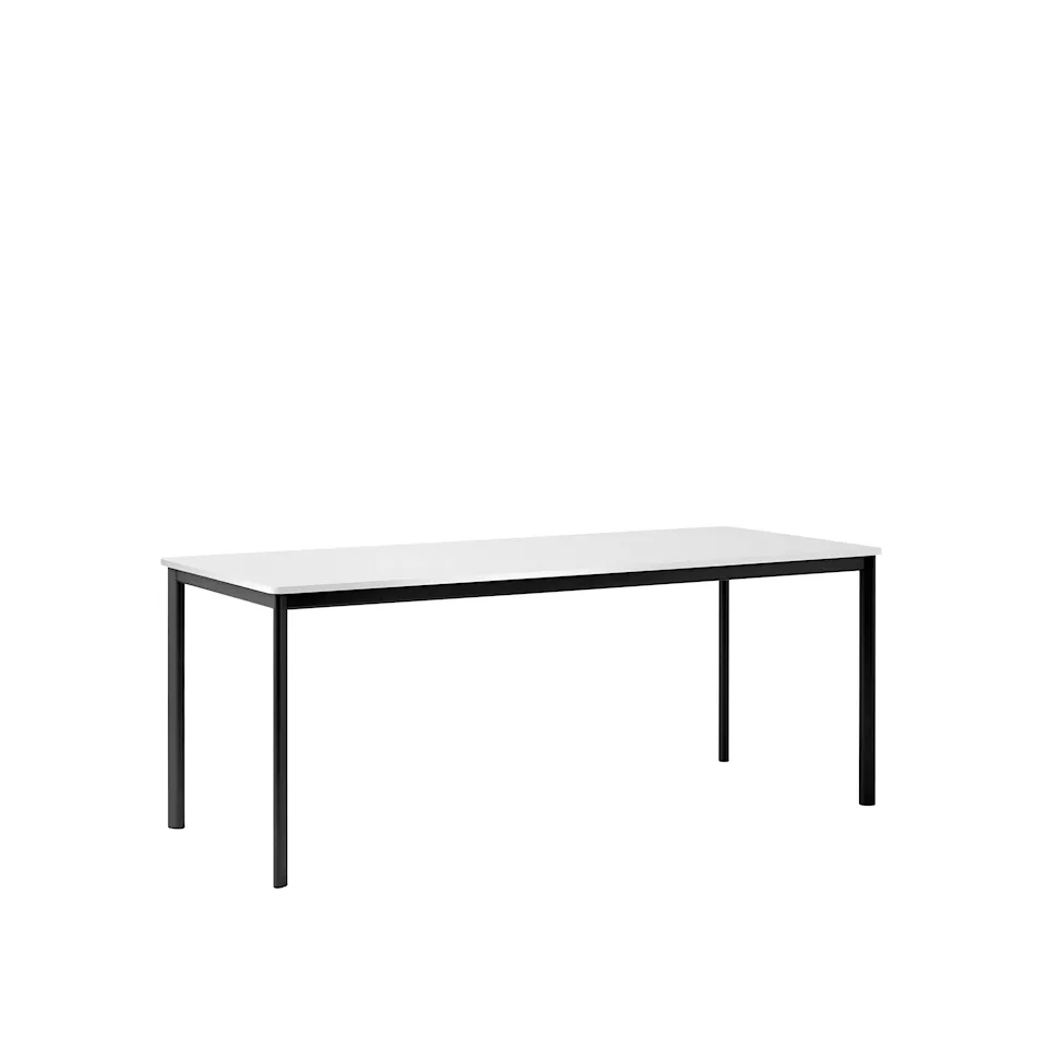 Drip Table HW59, 190x80x74 cm, Off White Nano Laminate/Black Legs