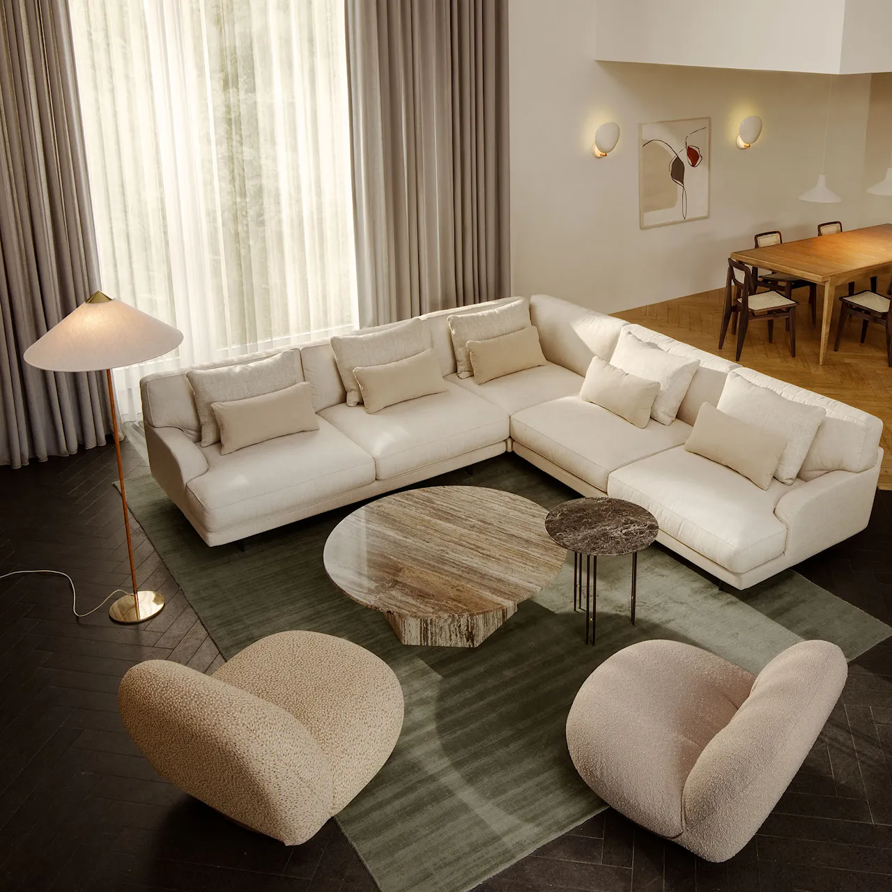 Flaneur 3-seters sofa Matt Black