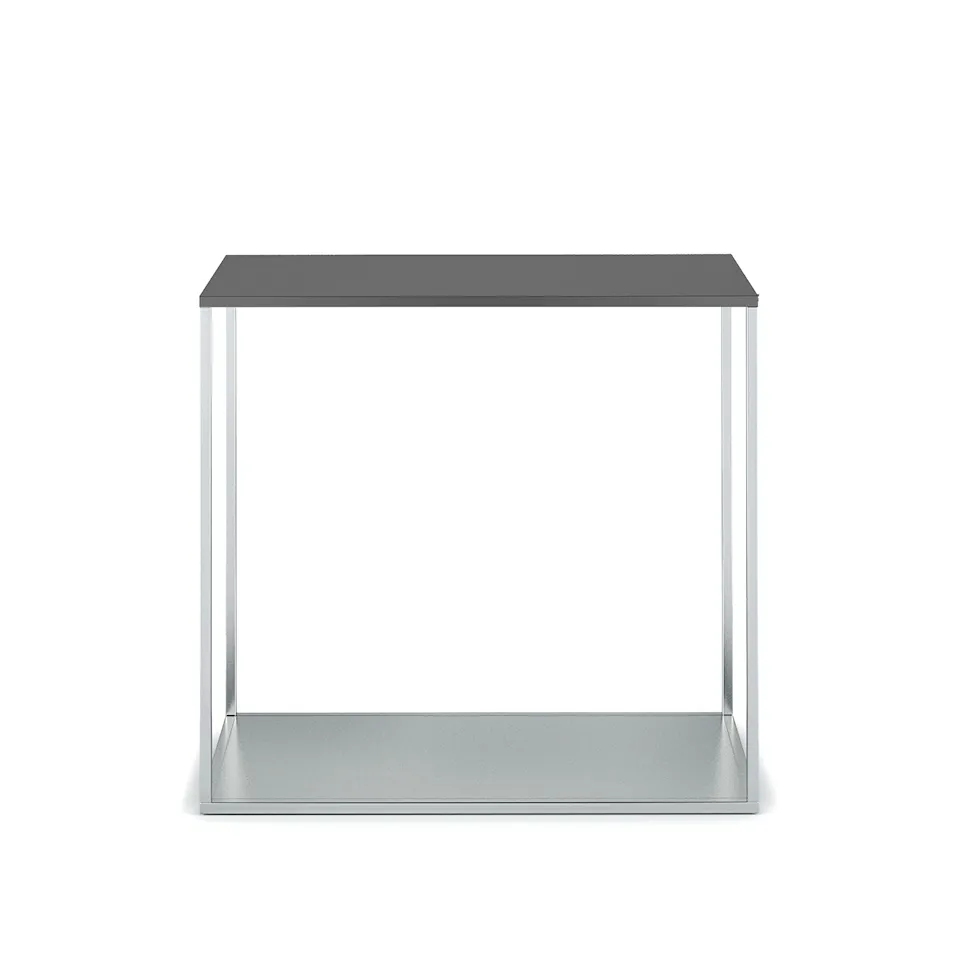 York Sidetable Frame, Brushed Stainless Steel, Anthracite Top