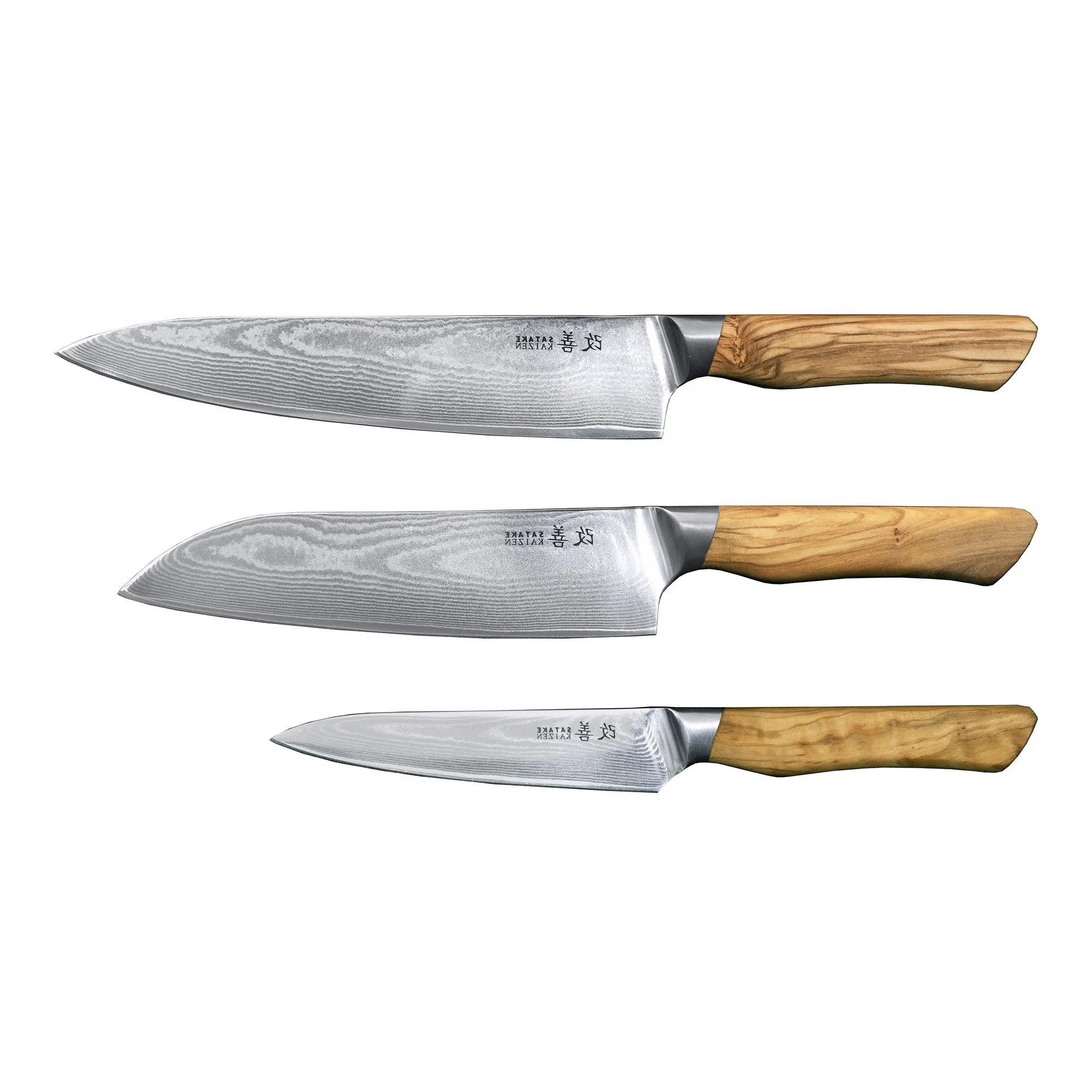 Kaizen Knivsett 3 stk - Gyuto, Santoku & Petty - 1
