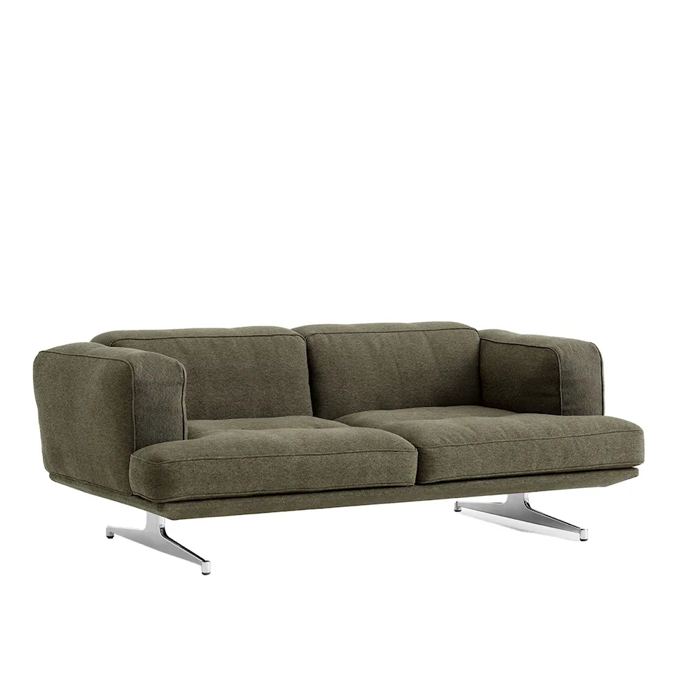 Inland AV22 2-seters sofa polert aluminium ben