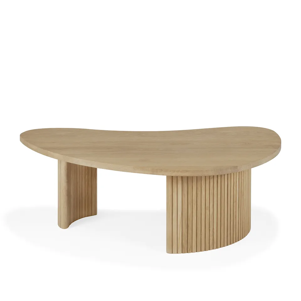 Boomerang Coffee Table - Oak - Pebble Shape 90 x 61 x 29