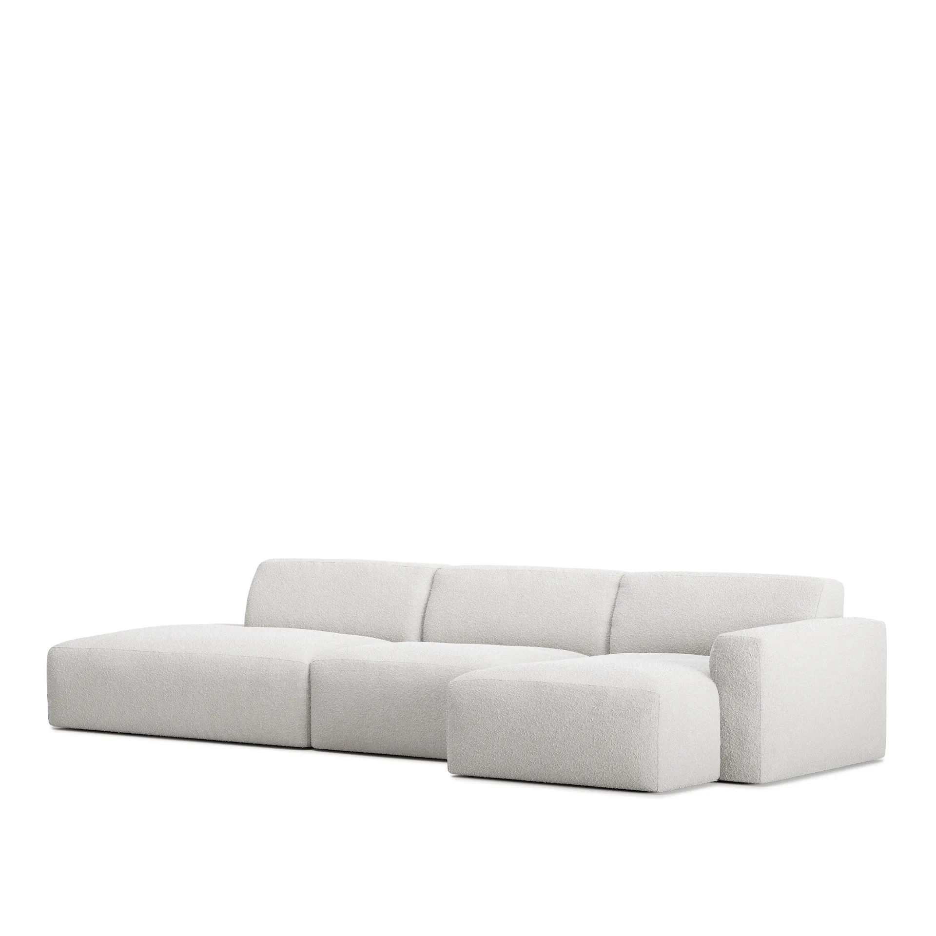 Brick 3-Seater Chaise Lounge Open End Left - NO GA - NO GA