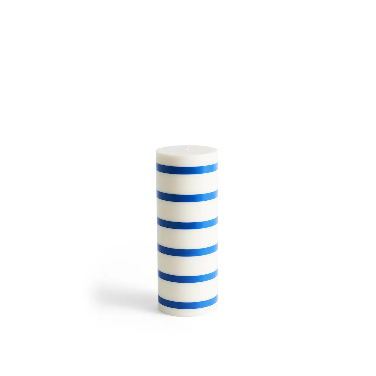 Column Candle Large - Off-white, brown and blue