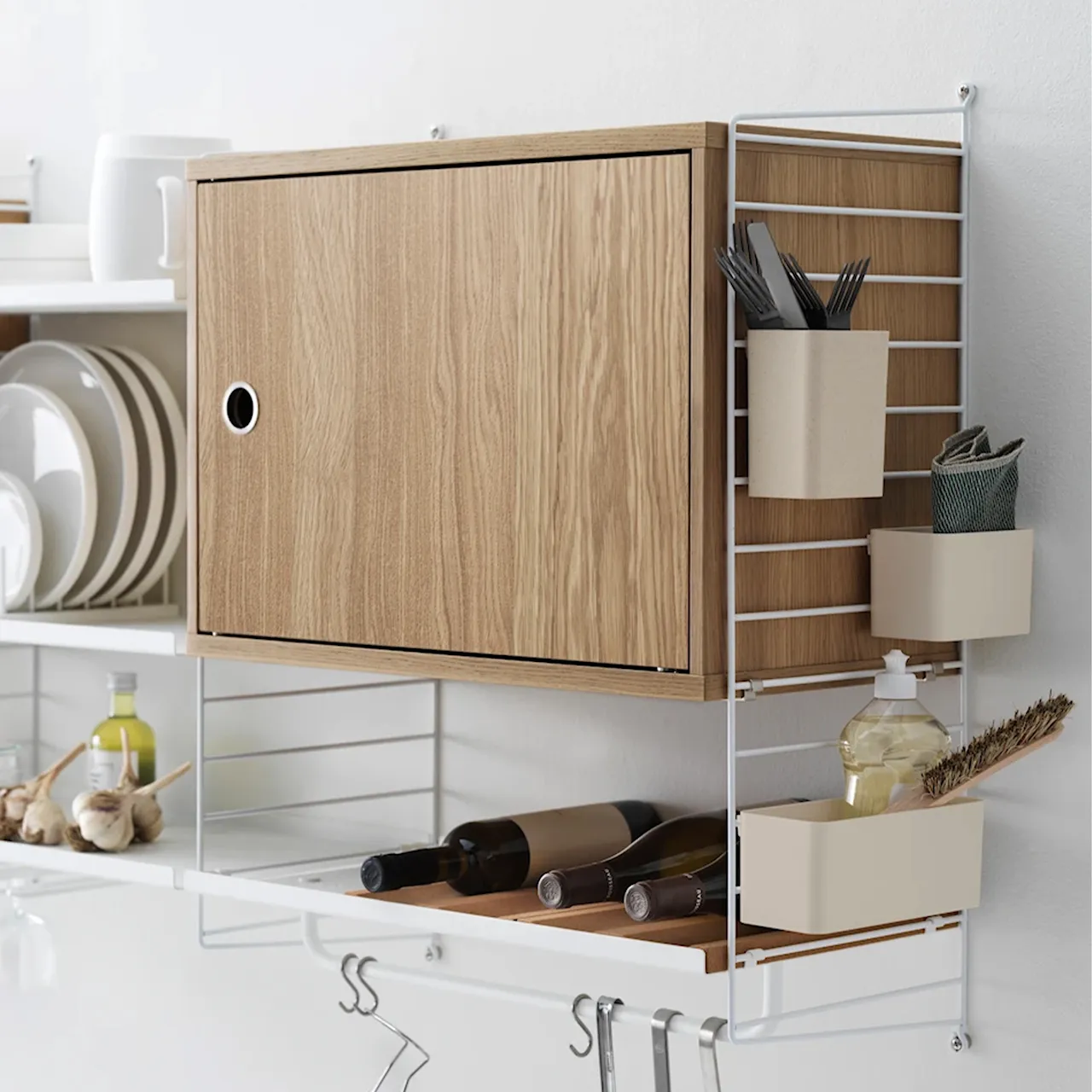 Overskap med svingdør 58x30cm beige