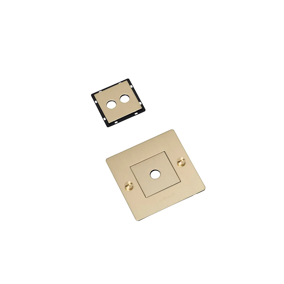 EU 1G Wall Plate Horiztonal With Infills - Brass