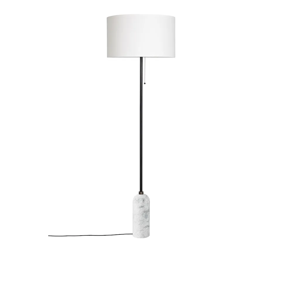 Gravity gulvlampe hvit marmor