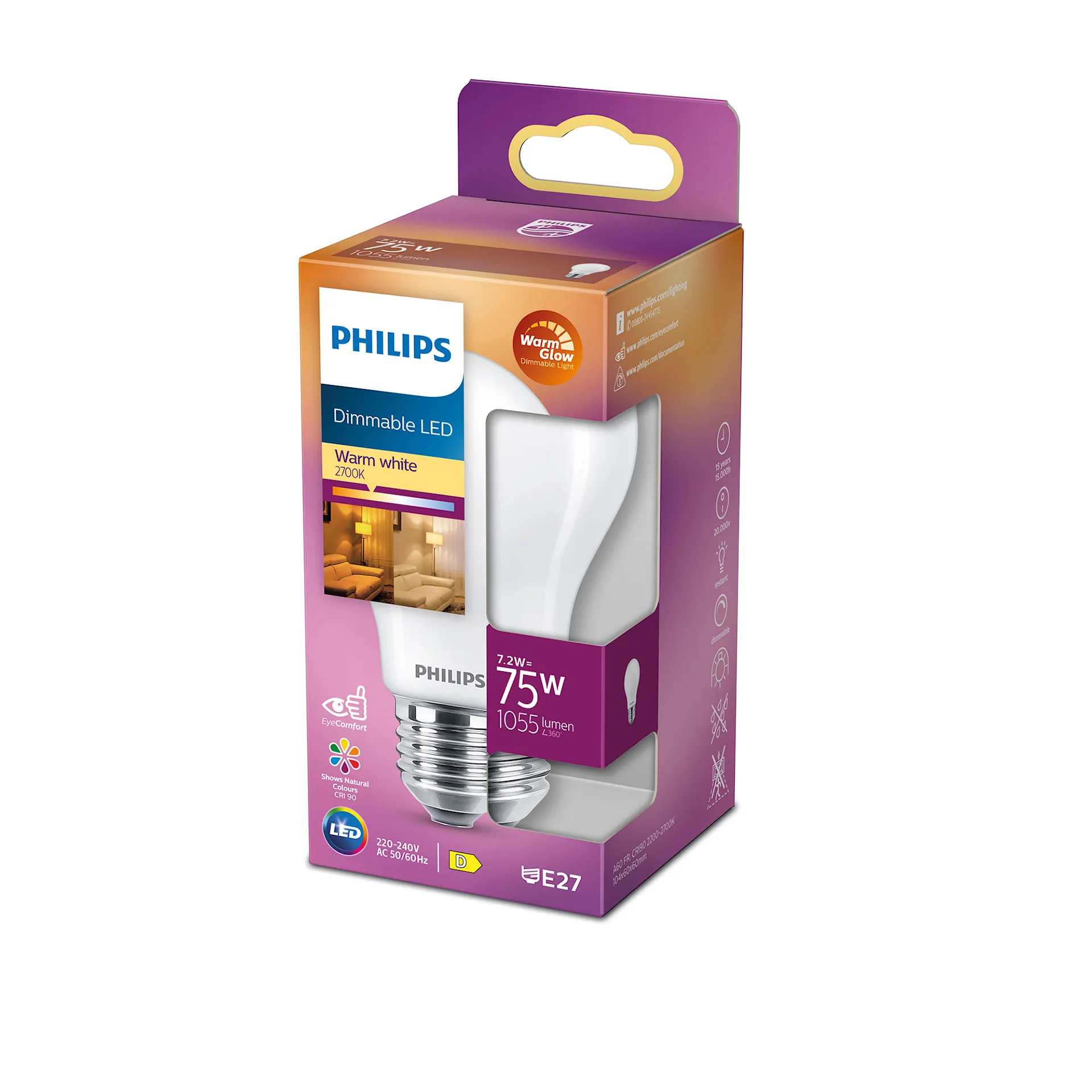 LED Classic 7,2W A60 E27 FR WGD90 SRT4 - Philips - NO GA