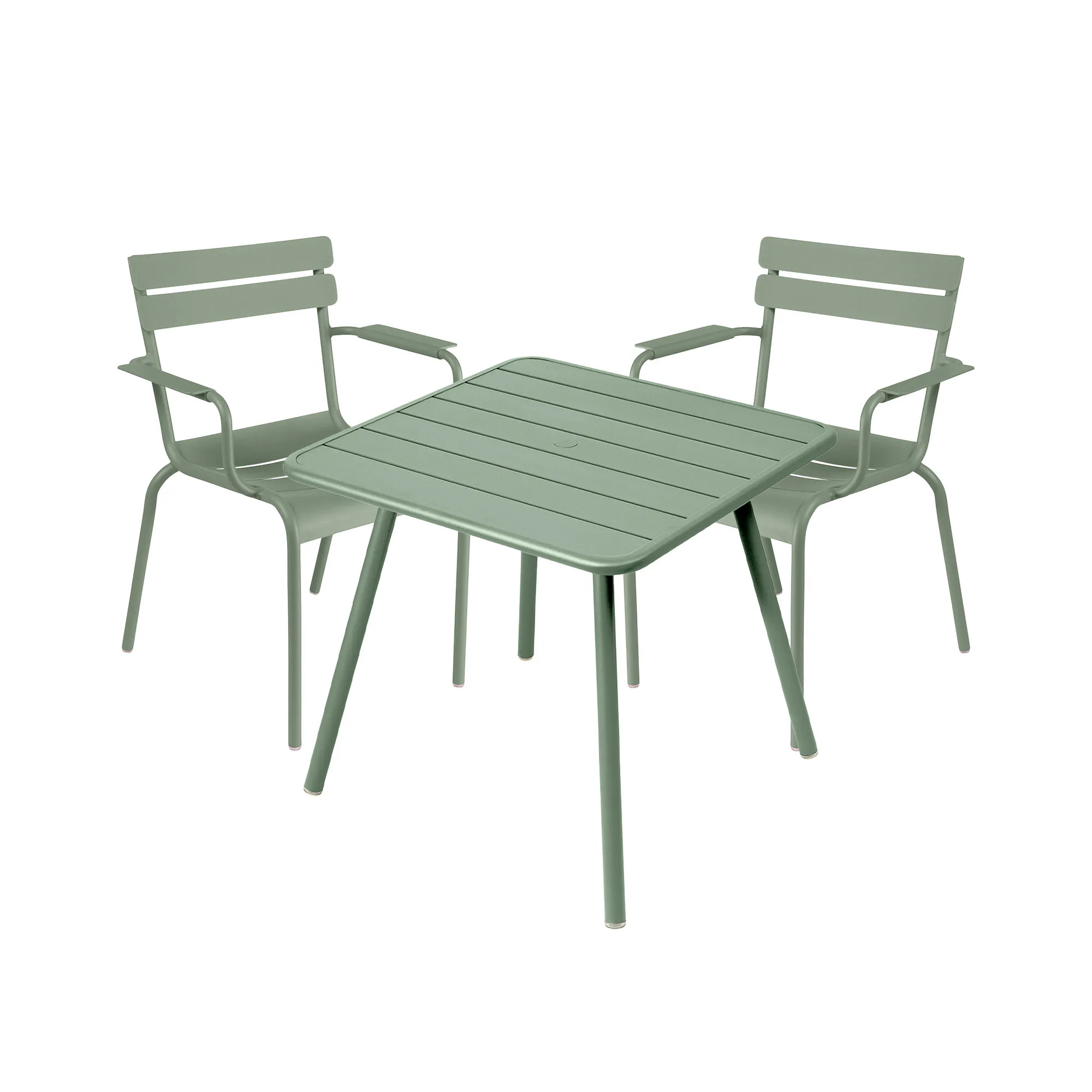 Luxembourg spisegruppe firbent bord & 2 karmstoler - 1