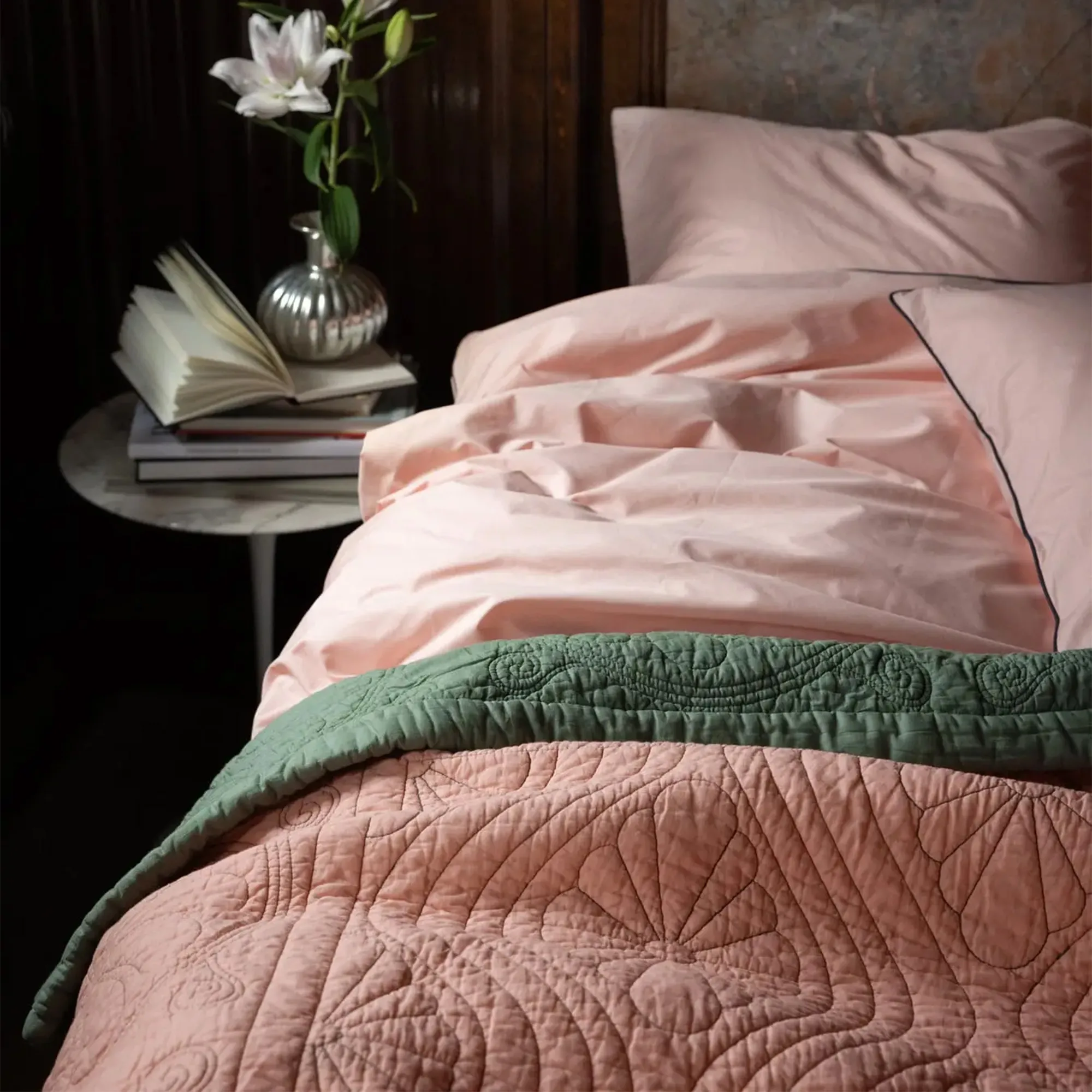 Durham Dew Green/Pink sengeteppe - 4