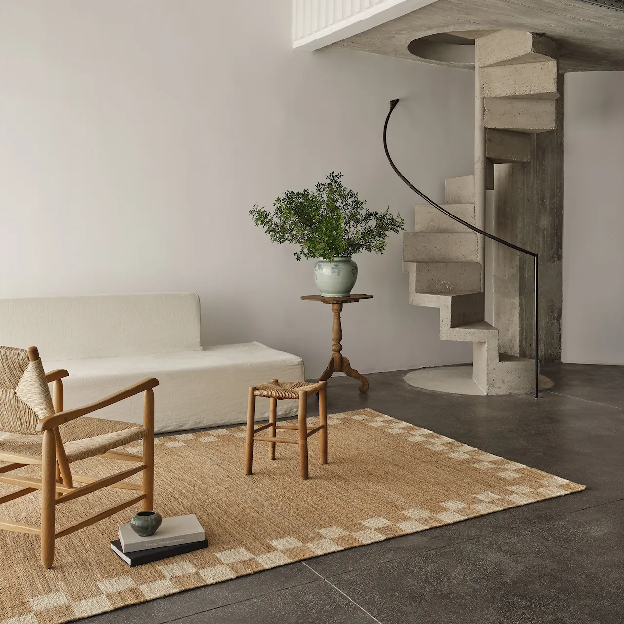 Jute Border Cream teppe