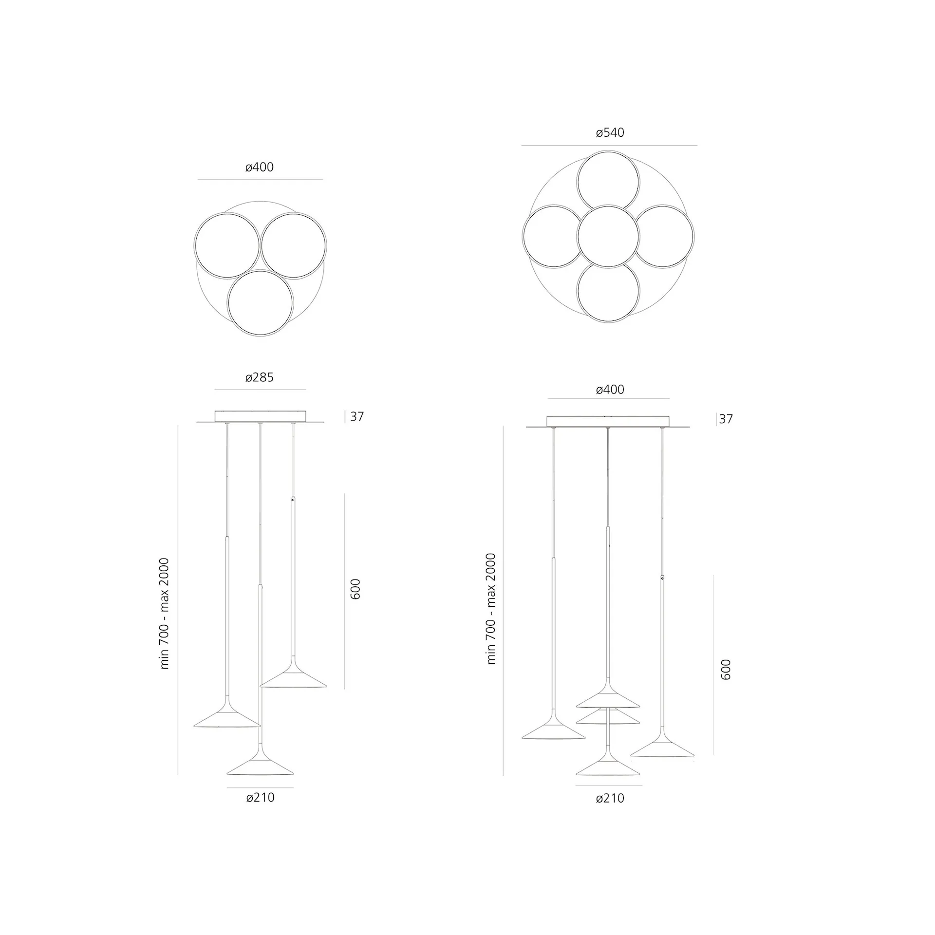 Orsa Cluster Pendellampe - Artemide - NO GA