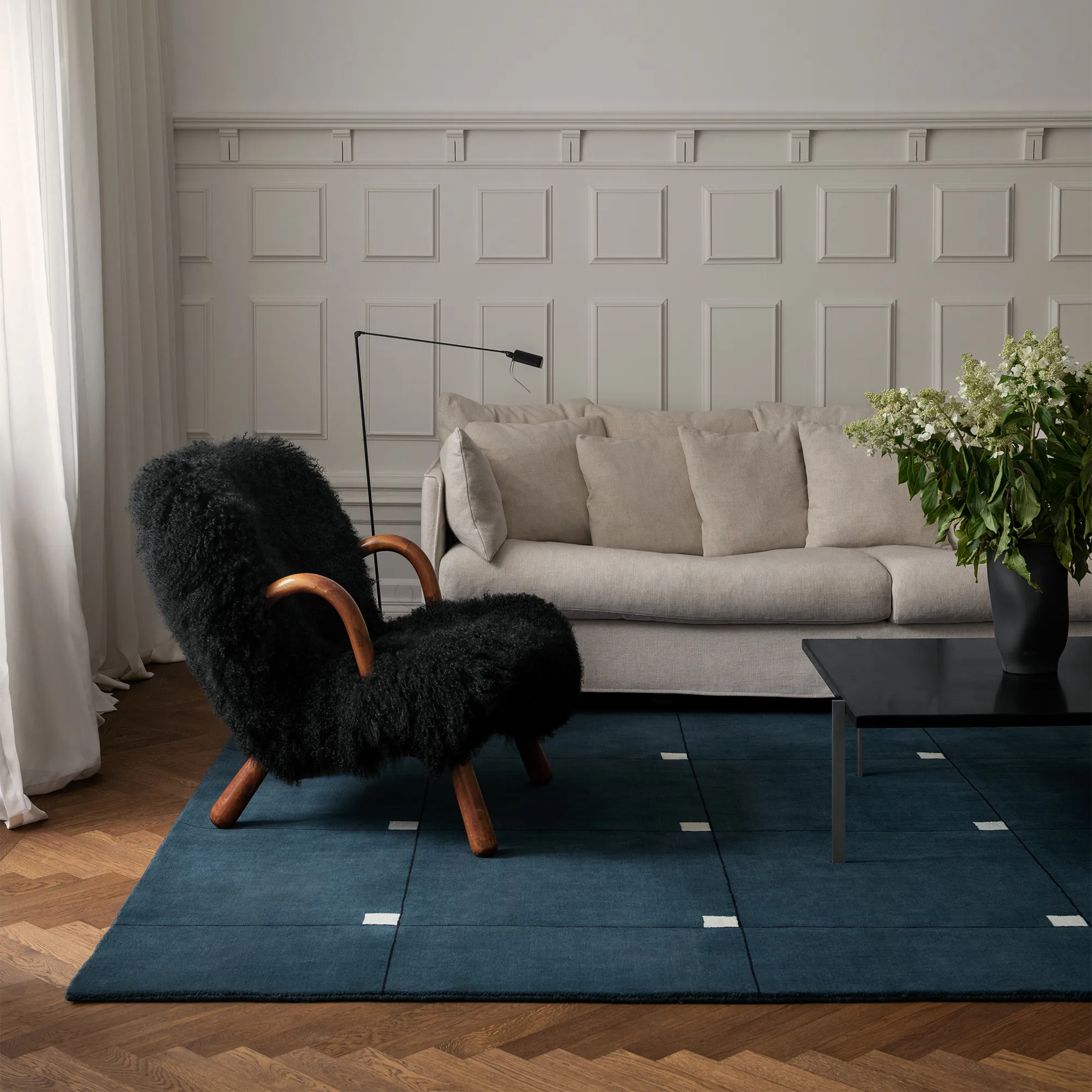 Modern Teal ullteppe - 3