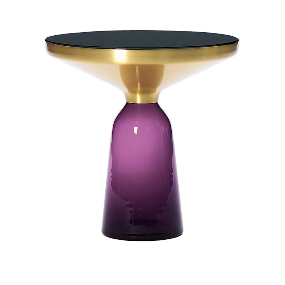 Bell Side Table, Mässingstopp, Amethyst Violet