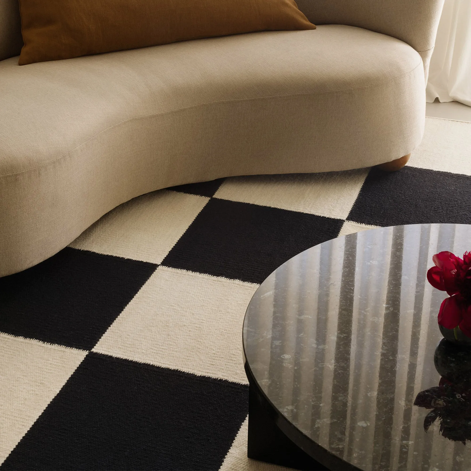 Square Black/Cream ullteppe - 3