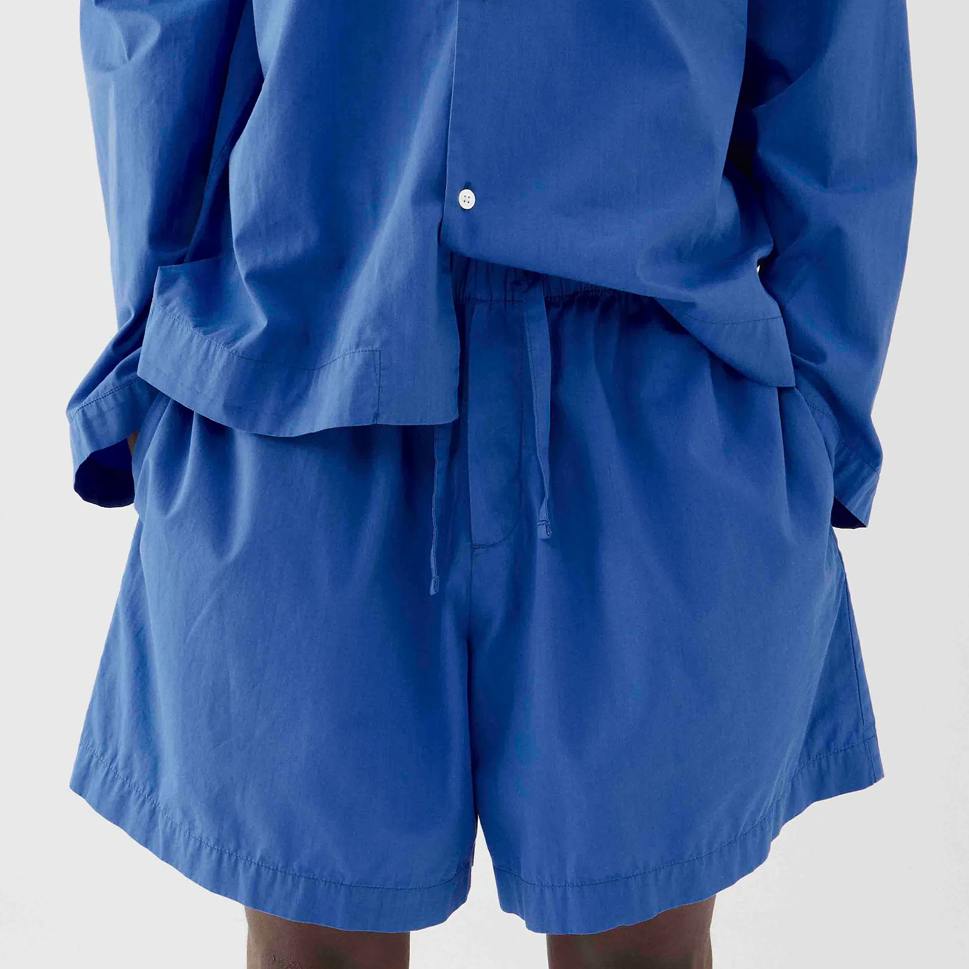 Poplin Pyjamas Shorts Royal Blue - TEKLA - NO GA