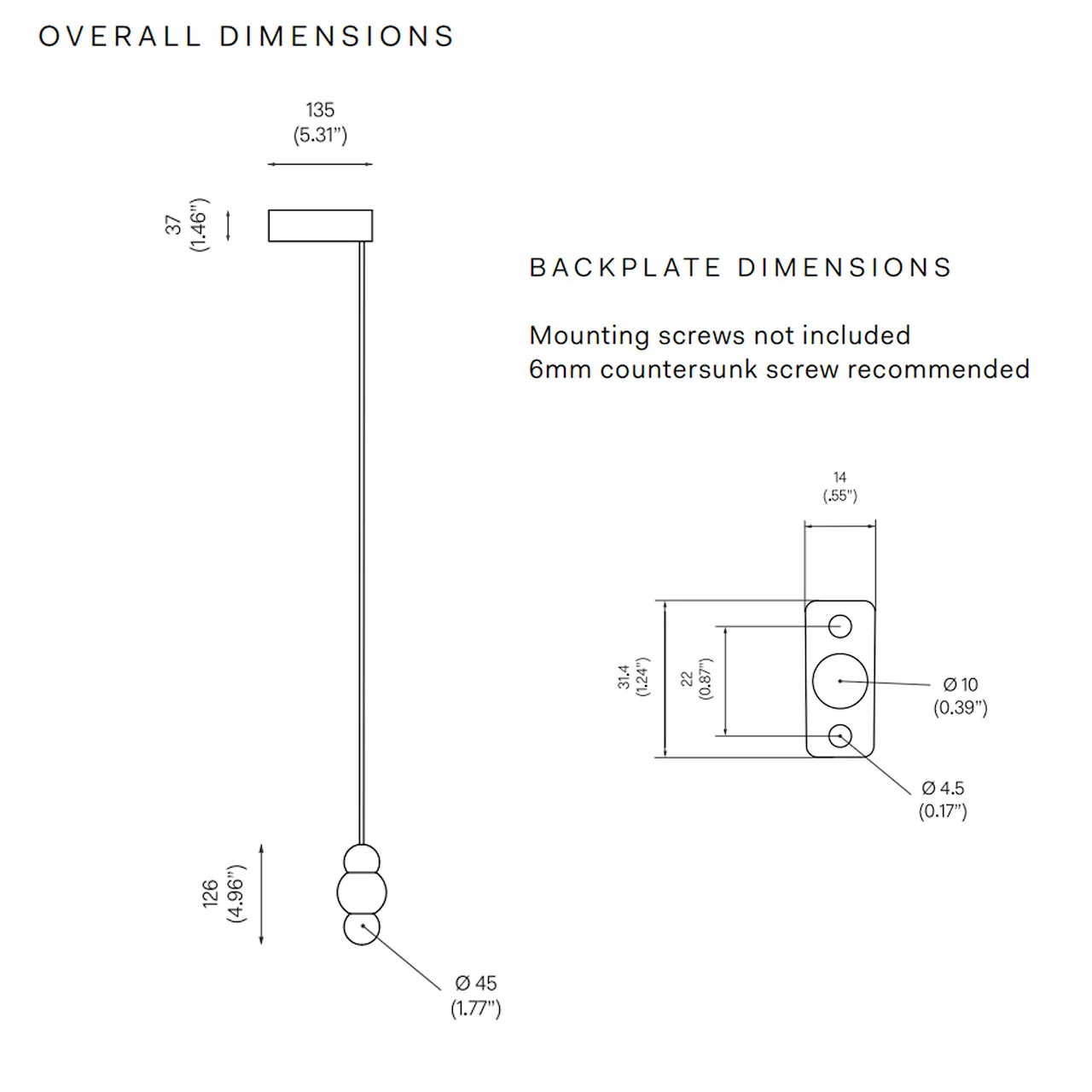 Ball Light Wall Bracket Flex Small