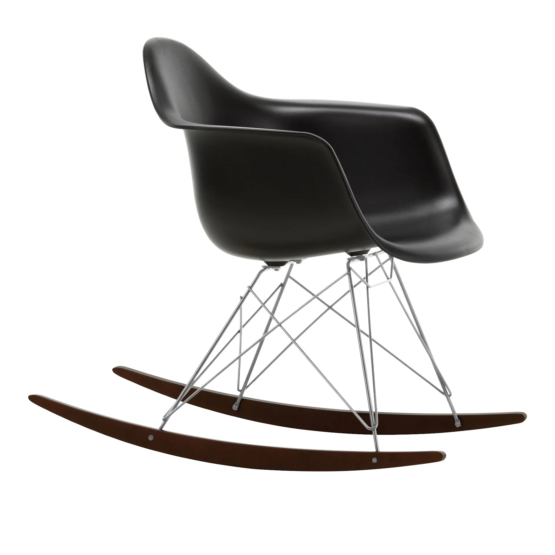 Eames RE Plastic Armchair RAR gyngestol Chrome/Dark Maple - Vitra - Charles & Ray Eames - NO GA