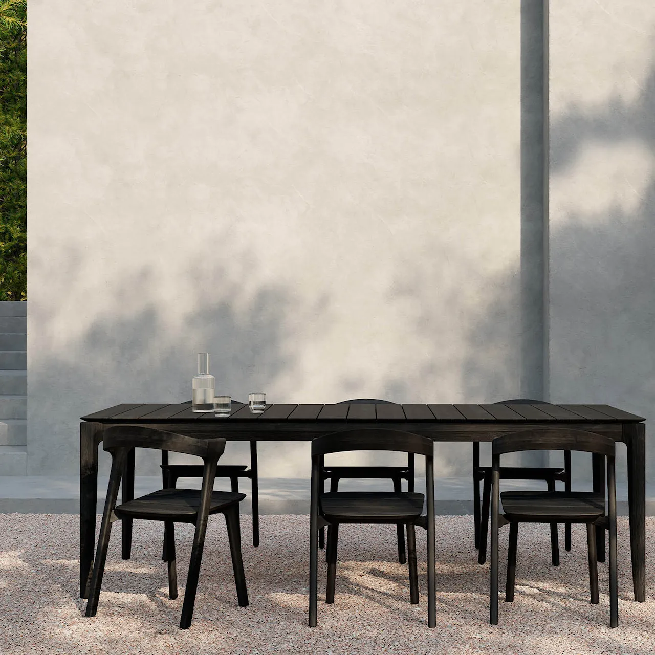 Bok Outdoor Dining Table Black Teak