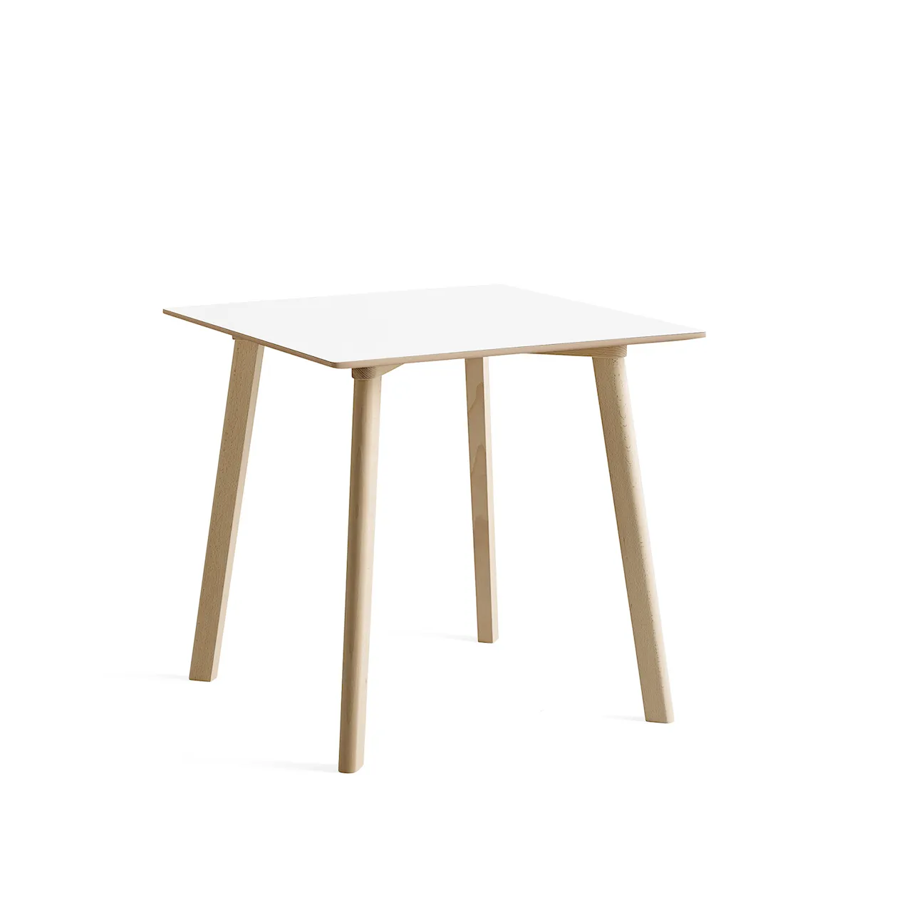 CPH Deux 210 2.0 Table Pearl White Lacquered Beech Frame L75 X W75 X H73 Pearl White Top Pearl White Lacquered Beech Edge