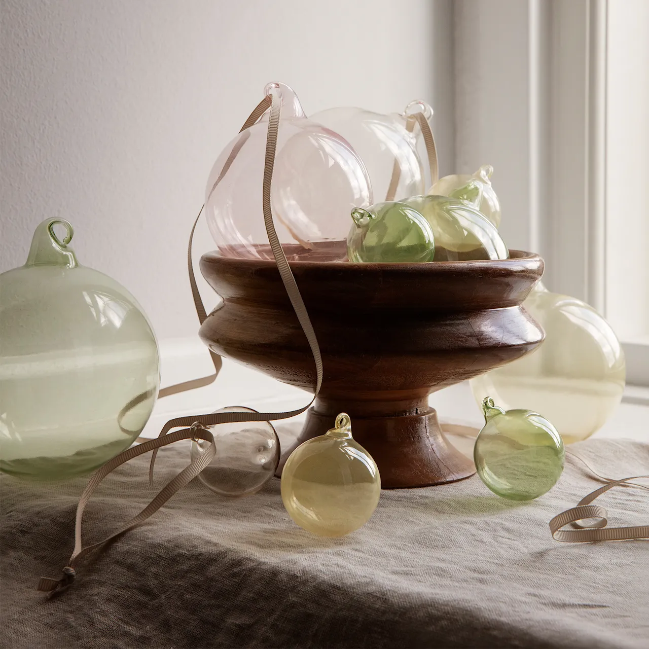 Glass Baubles M julekuler 4-pakning