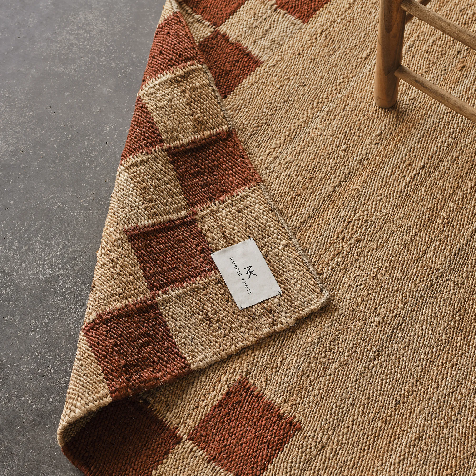 Jute Border Red teppe